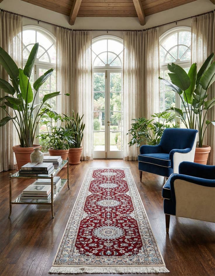 Detail image of 2' 8 x 12' 7 Hand Knotted Nain Persian Runner Rug