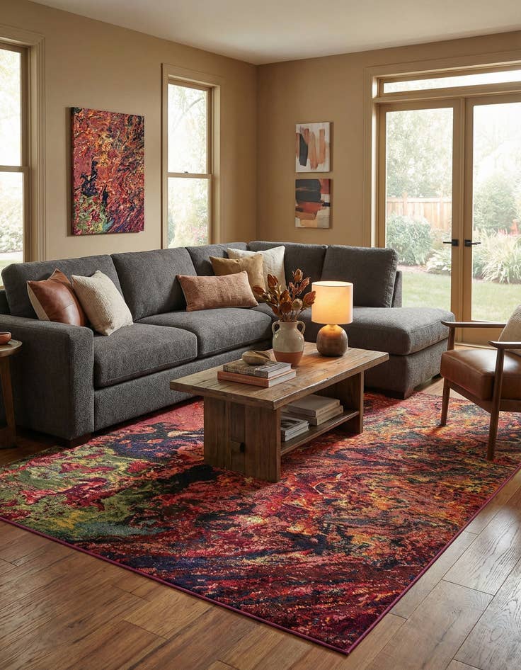 Detail image of 9' x 12'  Washable Haerfest Rug