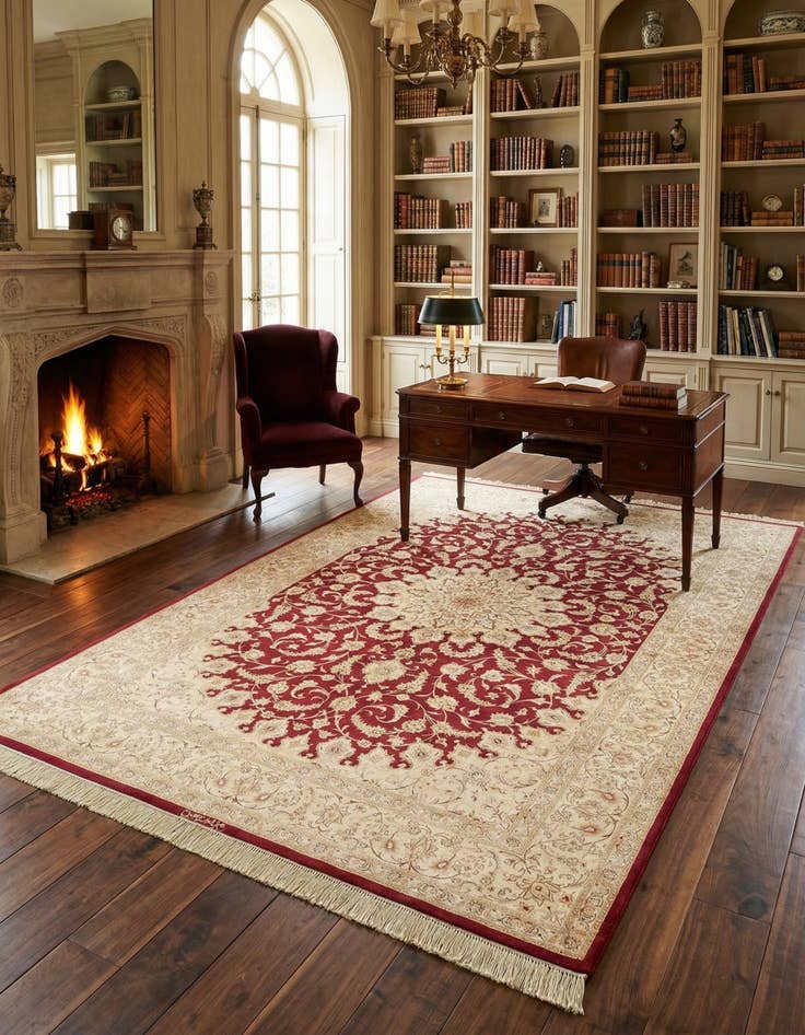 Detail image of  4' 4 x 6' 5 Ghom Silk Rug