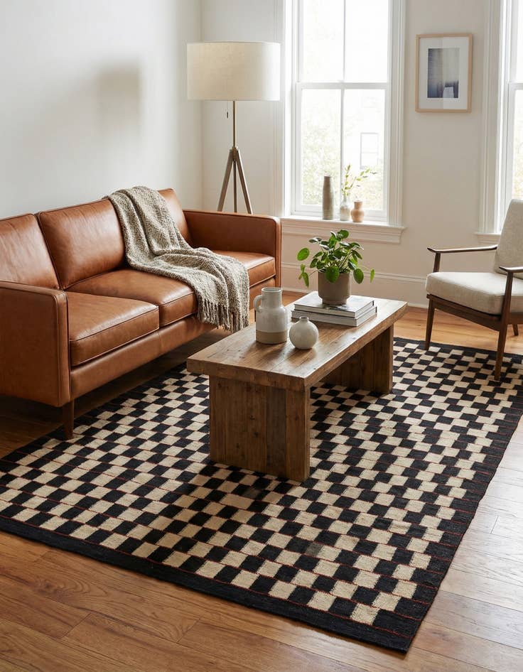 Detail image of 5' 8 x 7' 6  Hand Woven Kilim Modern Wool Rug