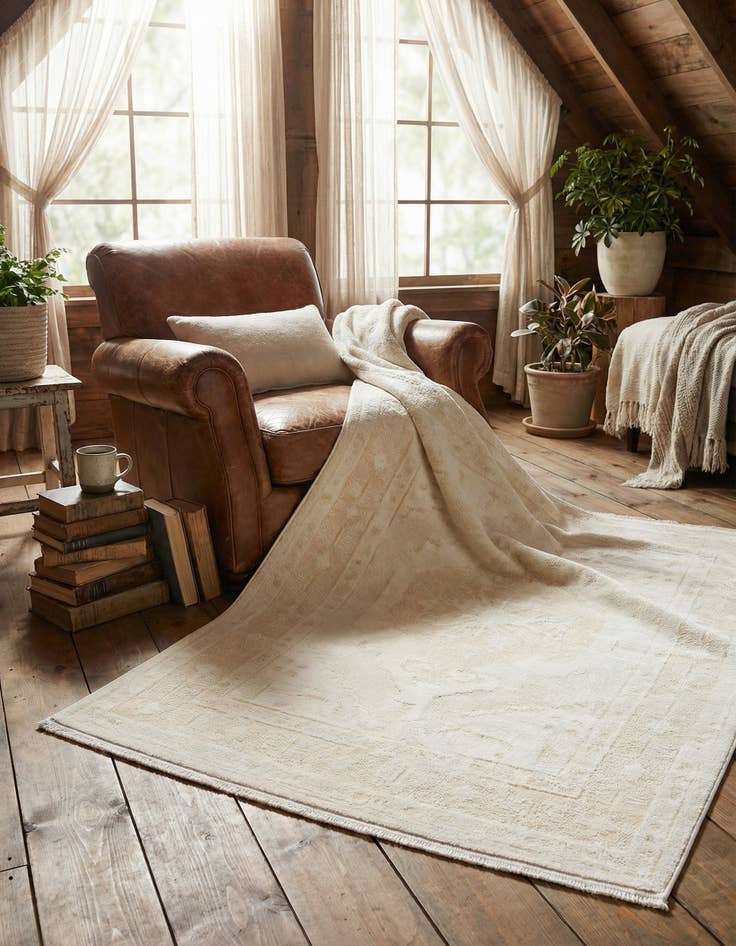 Detail image of  5' 3 x 8' Nain Design Rug