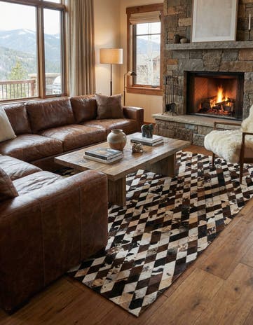 8' 1 x 10' 2 Cowhide Stocks Rug