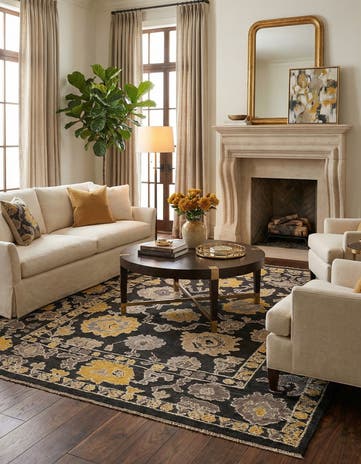 8' 4 x 9' 6 Hand Knotted Oushak Wool Rug