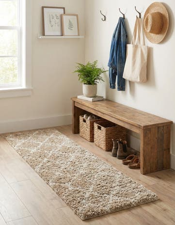 2' x 6' Lattice Shag Runner Rug