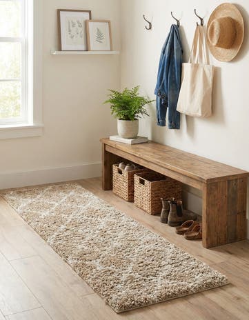 2' x 6' Lattice Shag Runner Rug