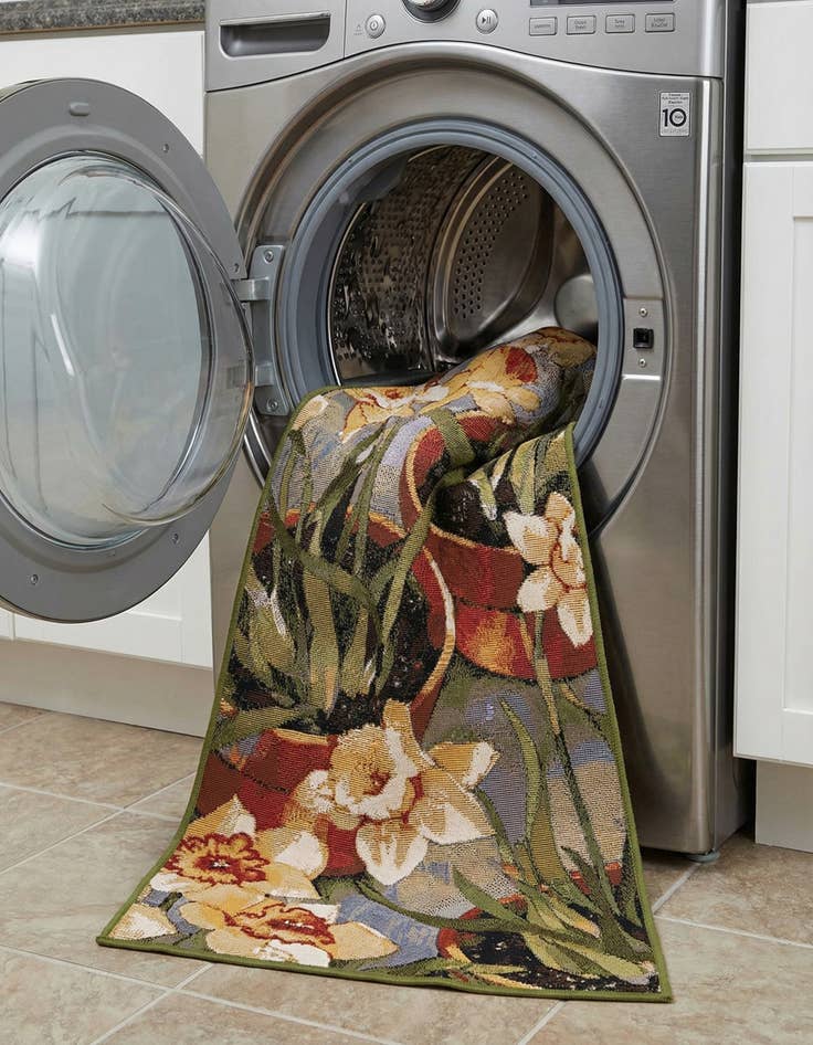 Detail image of  2' x 6'  Washable Botanical Indoor / Outdoor Runner Rug