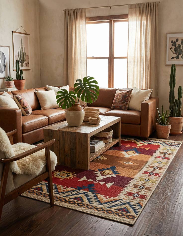 Detail image of 7' 10 x 10' Easy-Clean Baja Indoor / Outdoor Rug