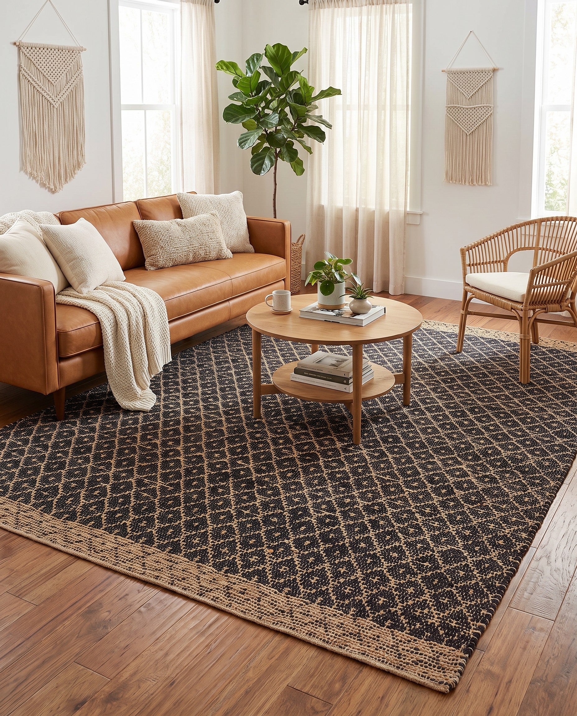 8' x 10' Hand Woven Chindi Trellis Rug