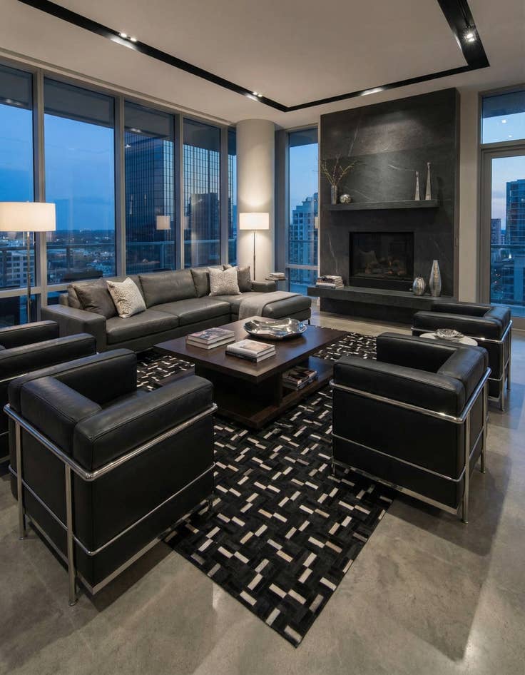 Detail image of 8' 1 x 10' Cowhide Leather Rug