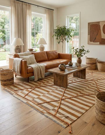 5' 5 x 7' 9 Hand Woven Kilim Modern Wool Rug
