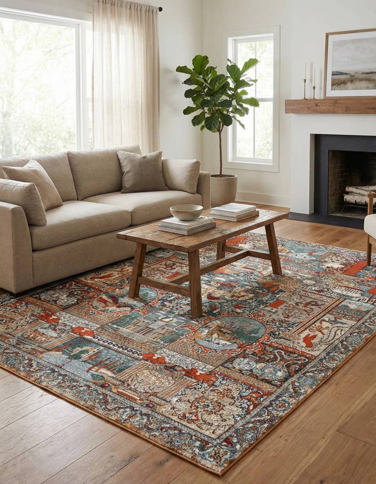 Detail image of 6' x 9' Easy-Clean Traditional Indoor / Outdoor Rug