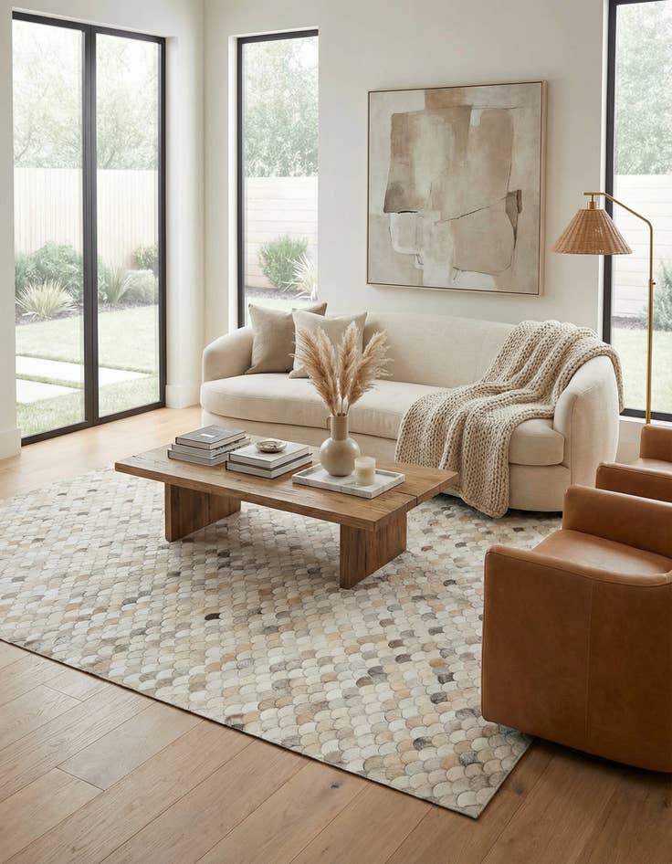 Detail image of  8' x 10' Cowhide Leather Rug