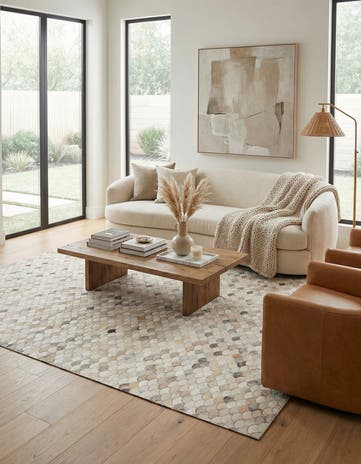 8' x 10' Cowhide Leather Rug