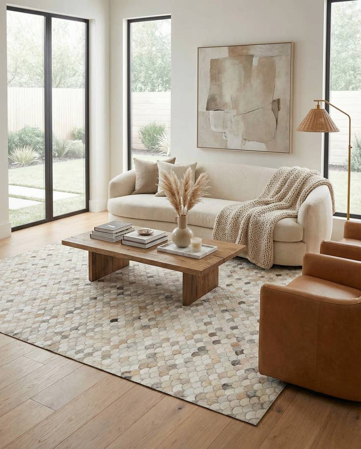 Detail image of 8' x 10' Cowhide Leather Rug