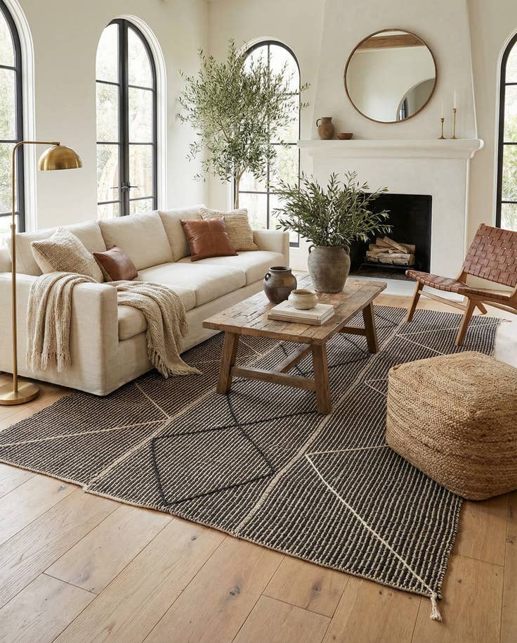 Detail image of 5' 9 x 8' 9 Hand Knotted Moroccan Wool Rug