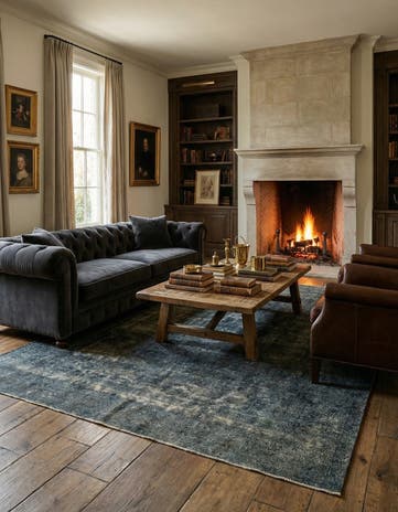 7' 11 x 10' 6 Vintage Royal Wool Rug