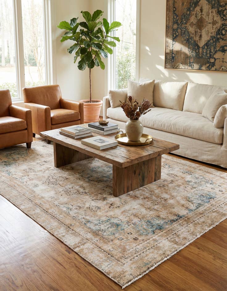 Detail image of 5' 7 x 8' 9  Hand Knotted Ultra Vintage Persian Wool Rug