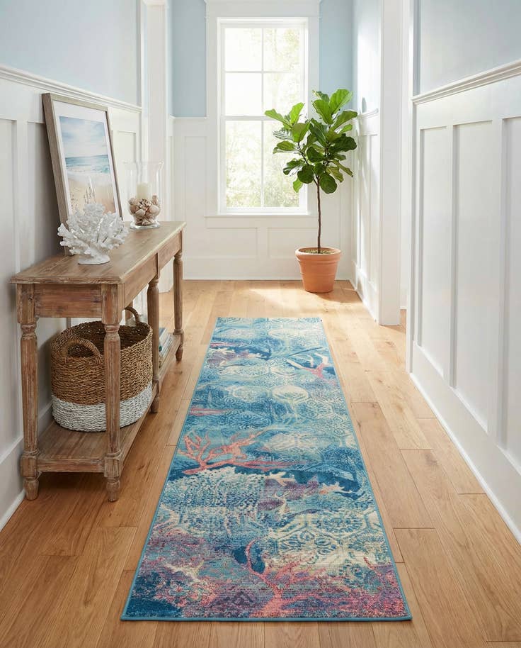 Detail image of 2' 7 x 12' Easy-Clean Coastal Indoor / Outdoor Runner Rug