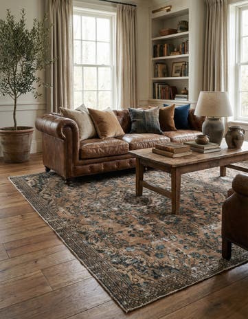 5' 7 x 8' 10 Hand Knotted Ultra Vintage Persian Wool Rug