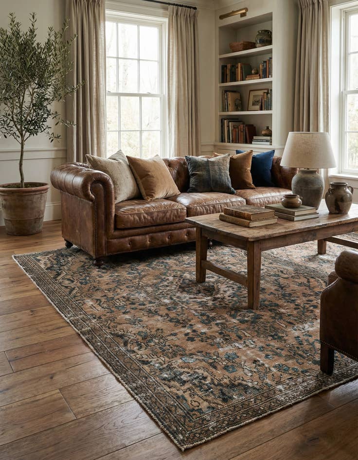 Detail image of  5' 7 x 8' 10  Hand Knotted Ultra Vintage Persian Wool Rug