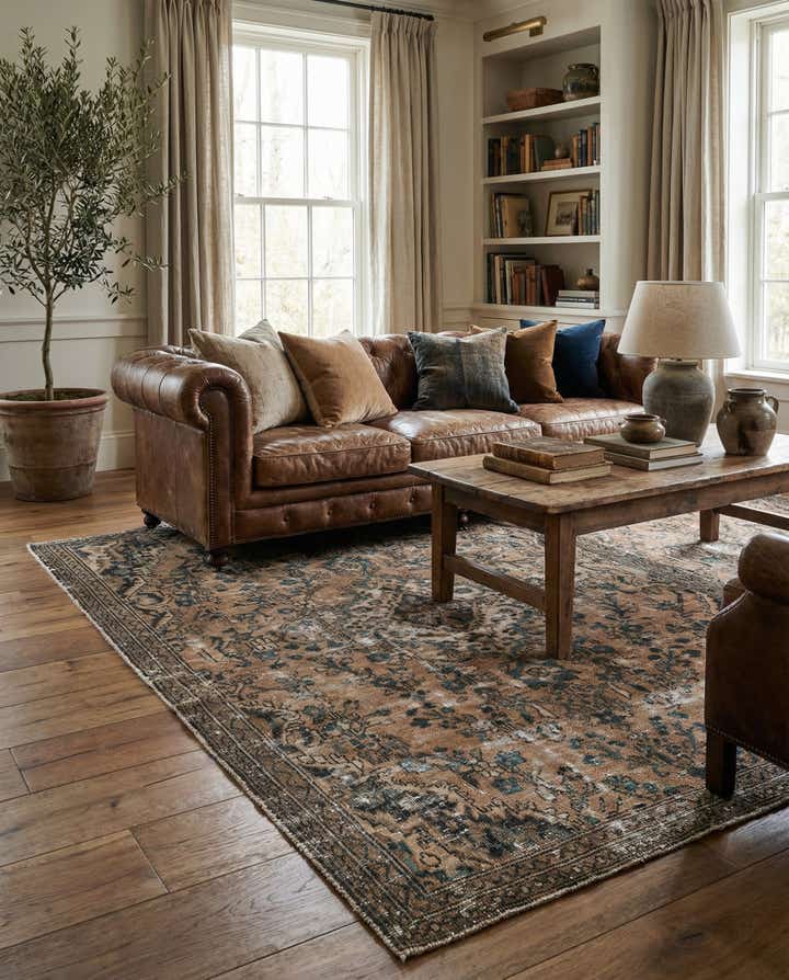 5' 7 x 8' 10 Hand Knotted Ultra Vintage Persian Wool Rug