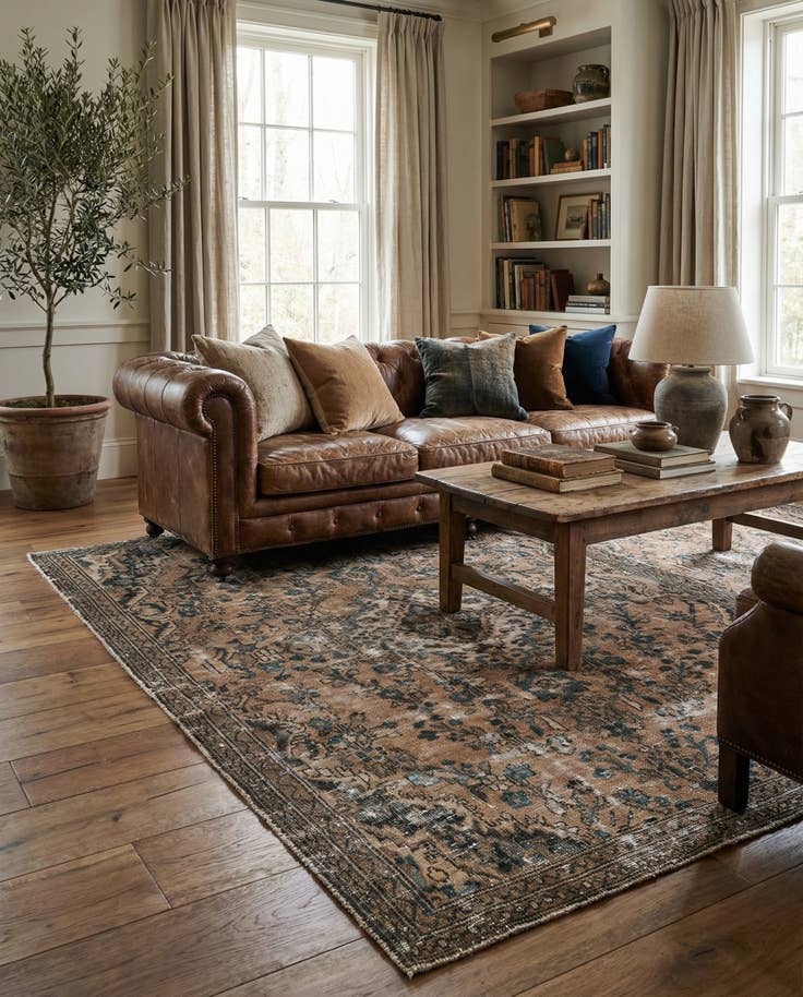 Detail image of 5' 7 x 8' 10 Hand Knotted Ultra Vintage Persian Wool Rug