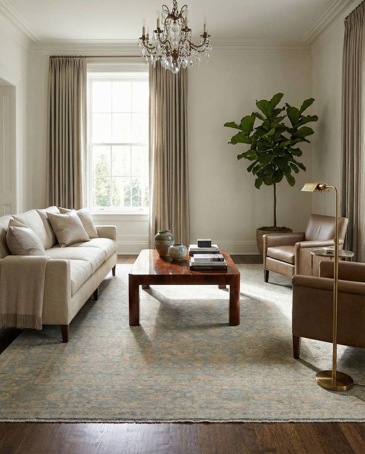 Detail image of 7' 11 x 9' 10 Hand Knotted Ziegler Rug