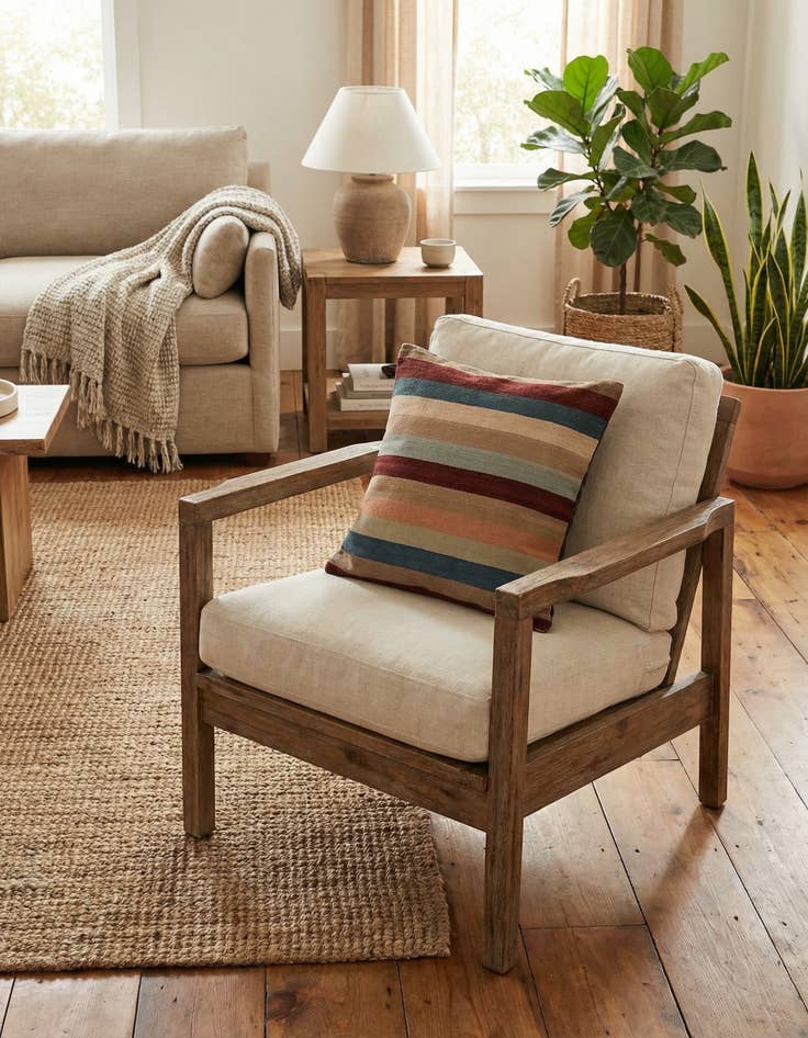 Detail image of 3' 2 x 3' 3  Hand Woven Pillow Wool Square Rug