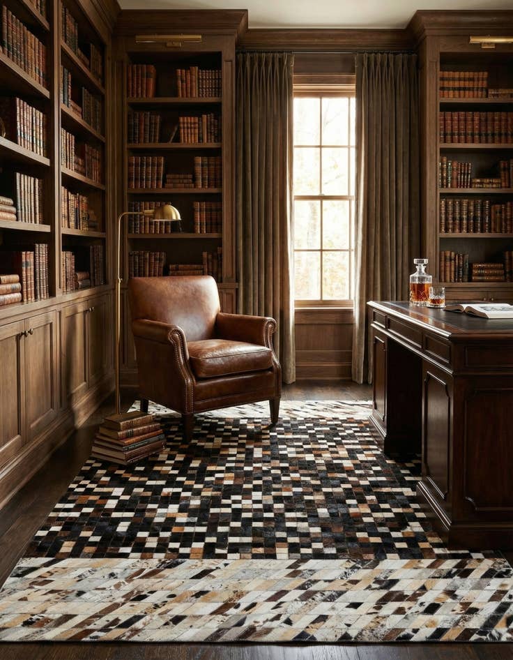 Detail image of 5' x 7' 9 Cowhide Leather Rug