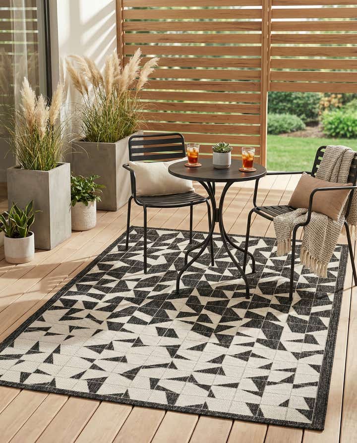 4' x 6' Easy-Clean Modern Indoor / Outdoor Rug