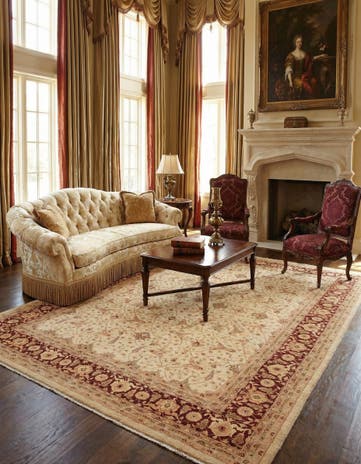 13' 4 x 16' 10 Hand Knotted Peshawar Ziegler Rug