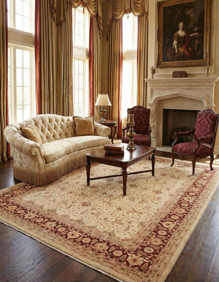 Detail image of 13' 4 x 16' 10  Hand Knotted Peshawar Ziegler Rug