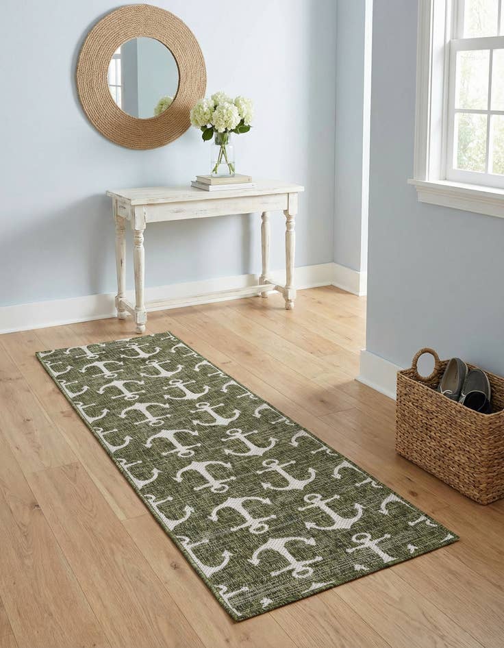 Detail image of  2' x 8'  Washable Coastal Indoor / Outdoor Runner Rug