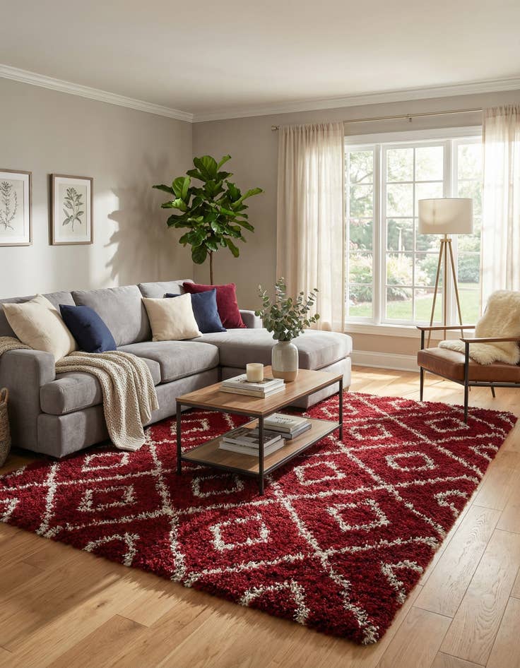 Detail image of 10' x 10' Trellis Shag Square Rug