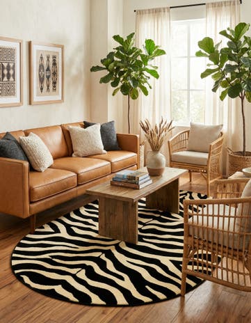 Black Savannah Oval Rug
