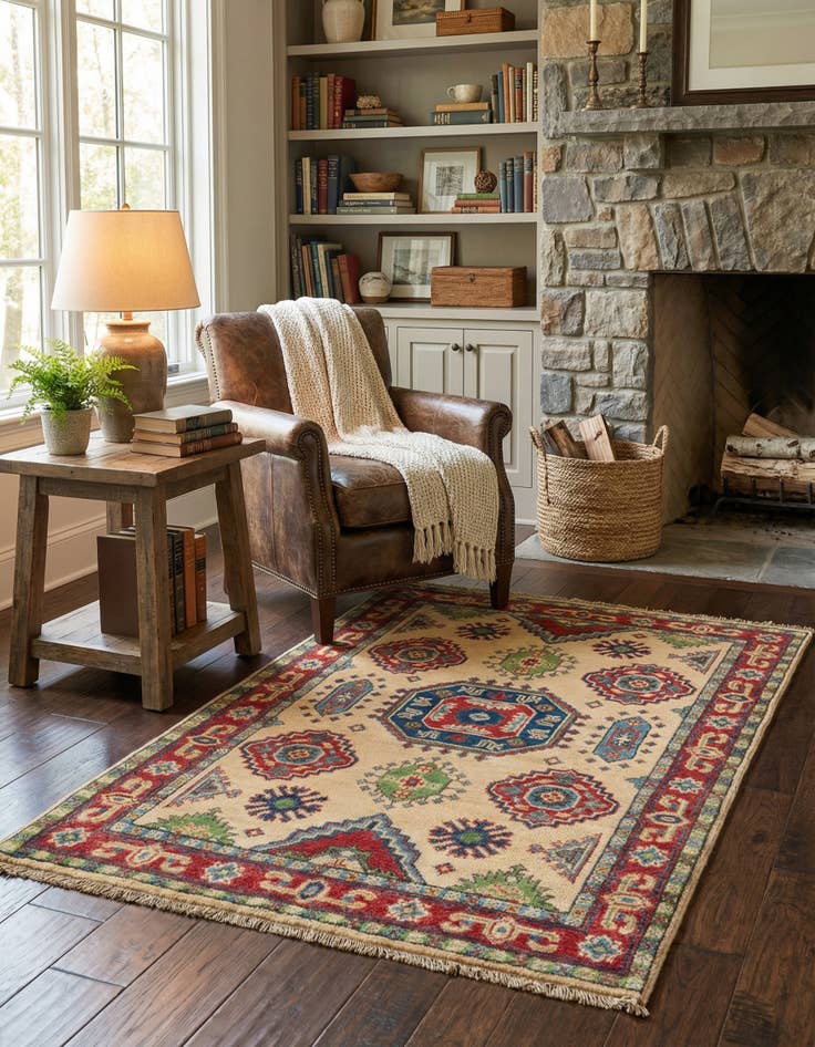 Detail image of 2' 8 x 4' Hand Knotted Kazak Rug