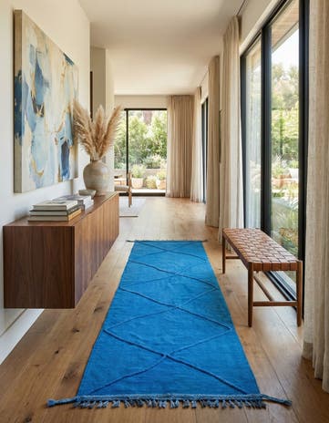 4' 2 x 9' 10 Hand Woven Kilim Modern Wool Runner Rug