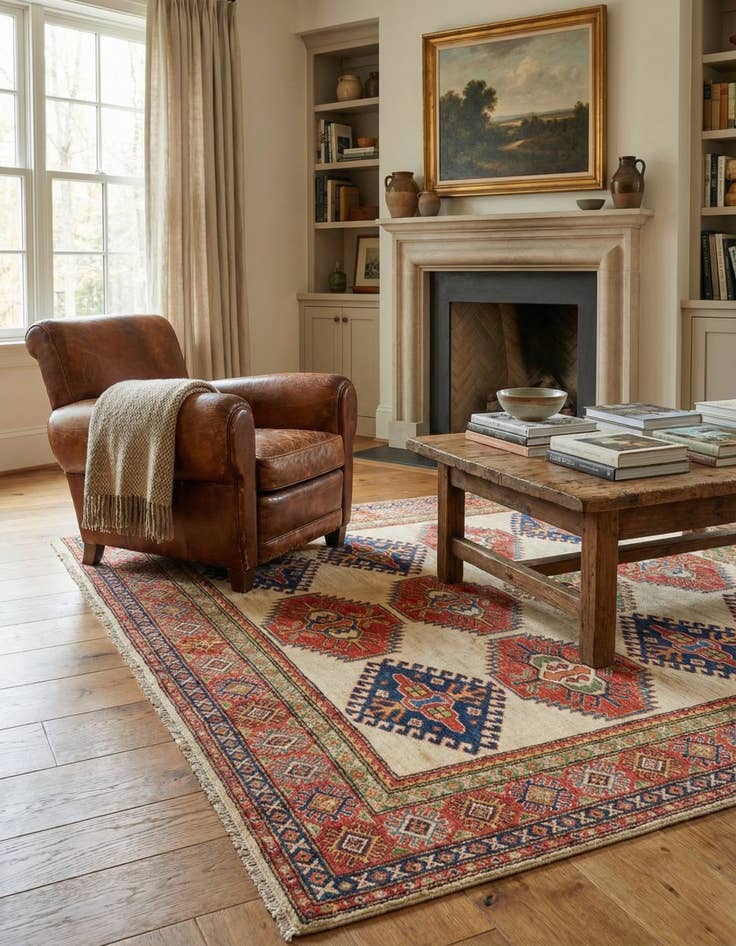 Detail image of 5' 8 x 7' 7  Hand Knotted Kazak Oriental Rug