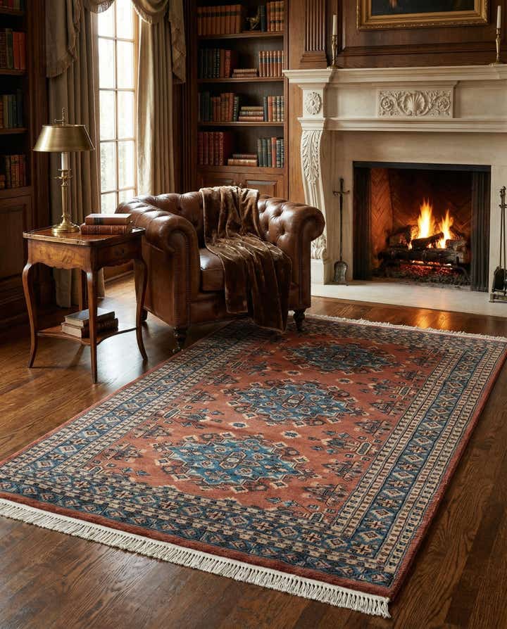 4' 2 x 6' 2 Hand Knotted Bokhara Oriental Wool Rug