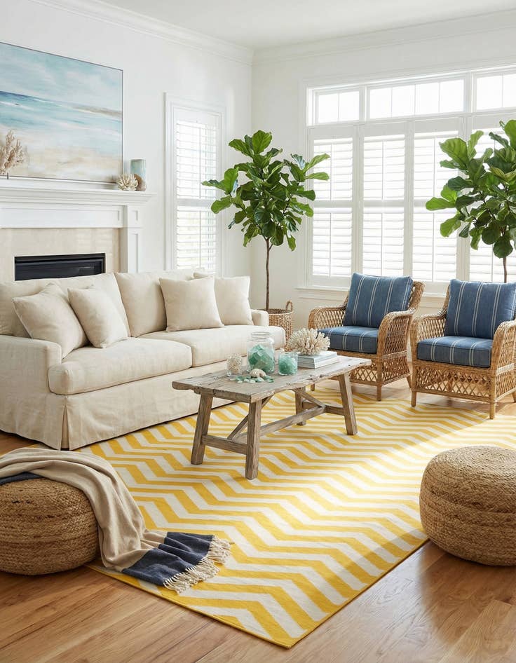 Detail image of 9' x 12'  Washable Coastal Indoor / Outdoor Rug