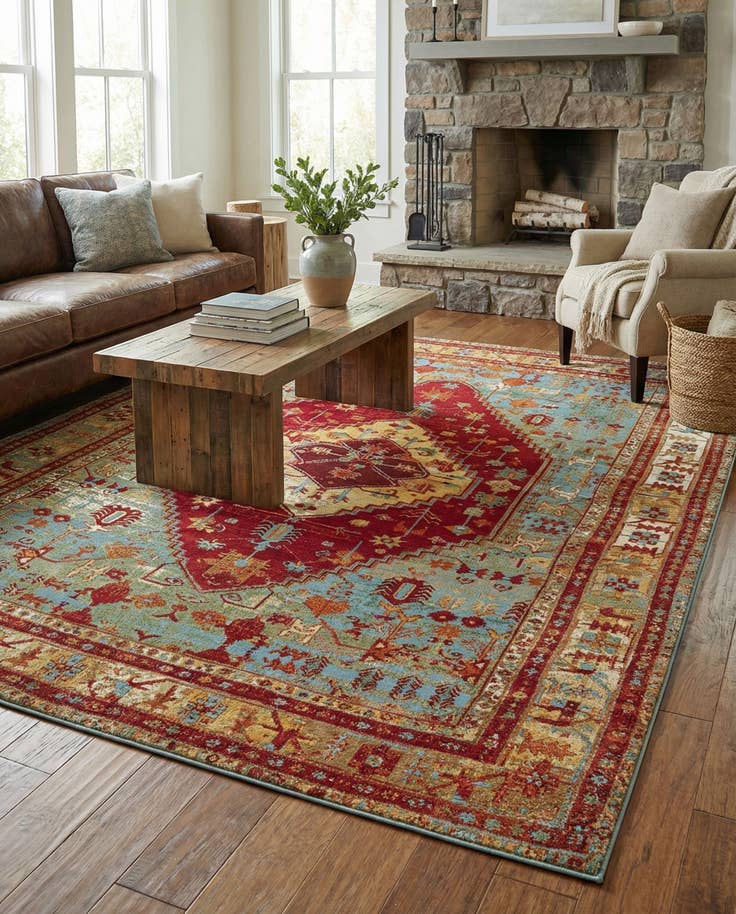 Detail image of 7' 10 x 10' Easy-Clean Traditional Indoor / Outdoor Rug