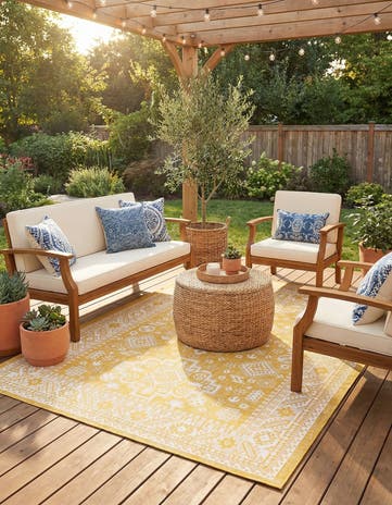 7' x 10' Easy-Clean Aztec Indoor / Outdoor Rug