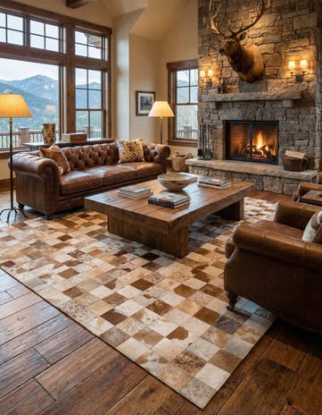8' 1 x 9' 11 Cowhide - Patchwork Rug