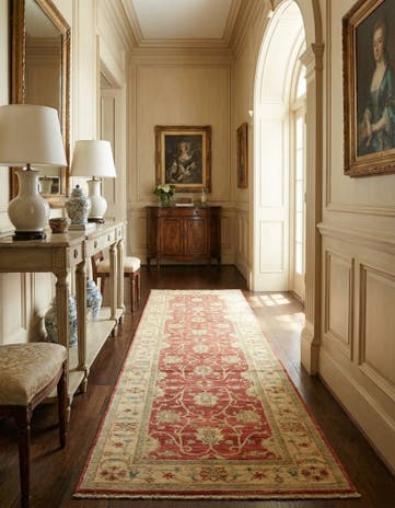 2' 9 x 9' 9 Hand Knotted Peshawar Ziegler Runner Rug