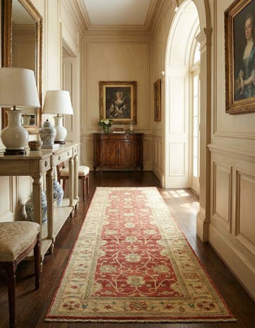 2' 9 x 9' 9 Hand Knotted Peshawar Ziegler Runner Rug