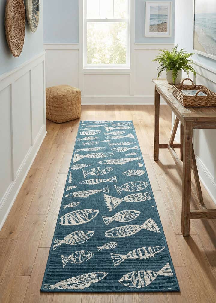 2' x 8' Easy-Clean Coastal Indoor / Outdoor Runner Rug