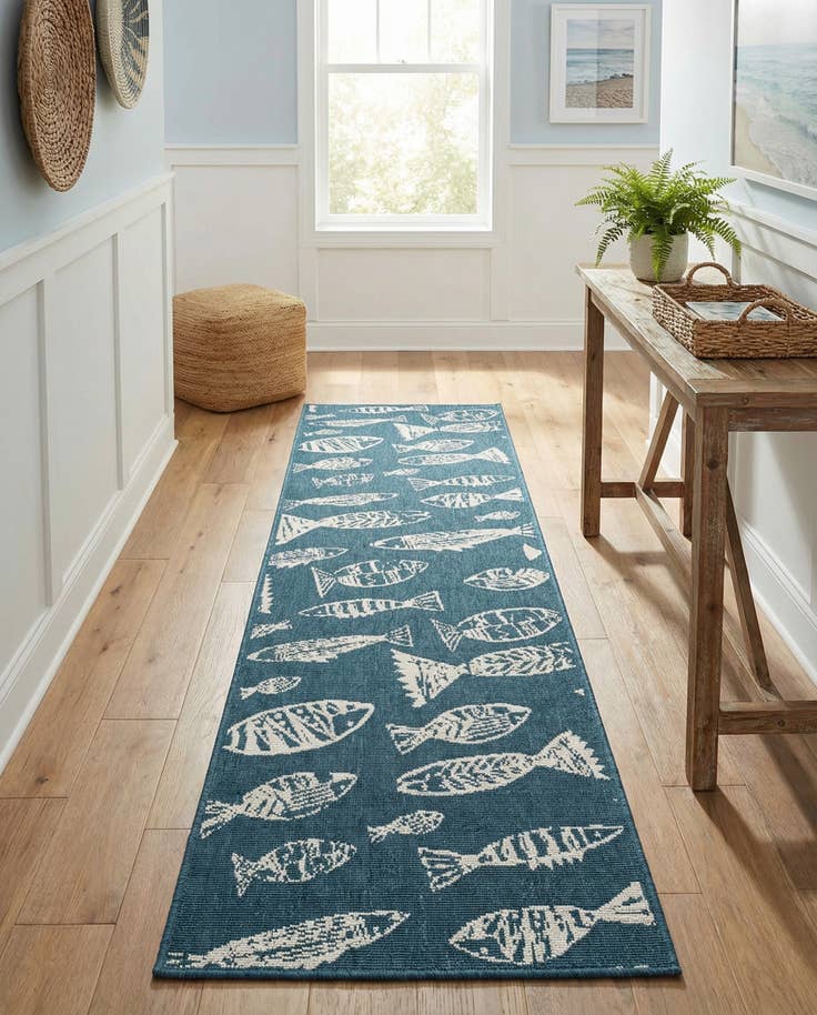 Detail image of 2' x 8' Easy-Clean Coastal Indoor / Outdoor Runner Rug