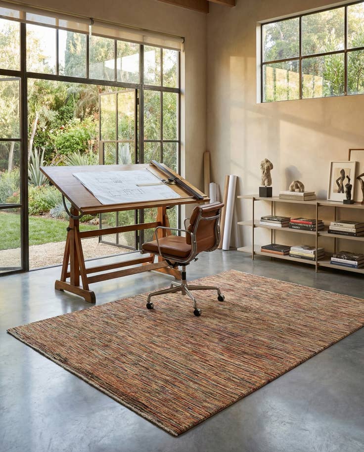 Detail image of 6' 6 x 9' 8 Hand Knotted Modern Ziegler Rug