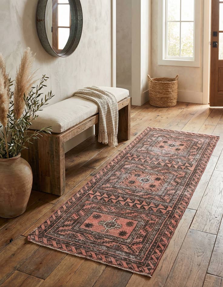 Detail image of 2' 7 x 6' 9  Hand Knotted Ultra Vintage Persian Wool Runner Rug