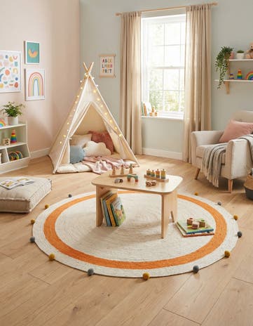 6' 1 x 6' 1 Hand Braided Kids Braided Jute Round Rug